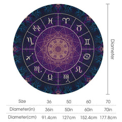 Zodiac Sign Tarot Mat printed on round tablecloth
