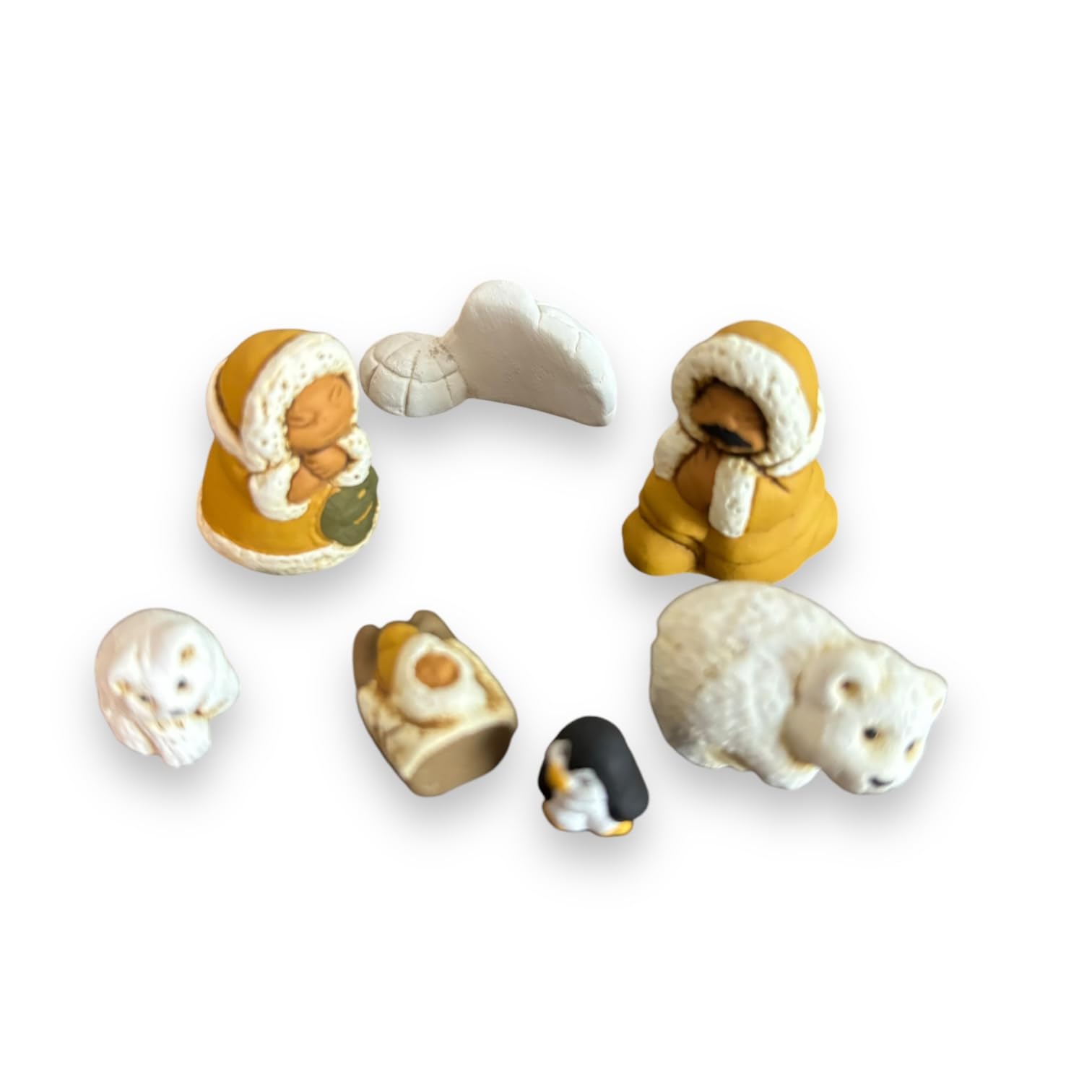 Eskimo inspired nativity decor ready to hang on tree