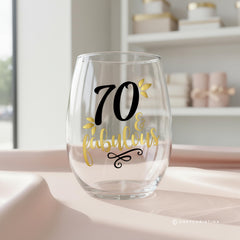 18-ounce stemless wine glass designed by Zoey Christina