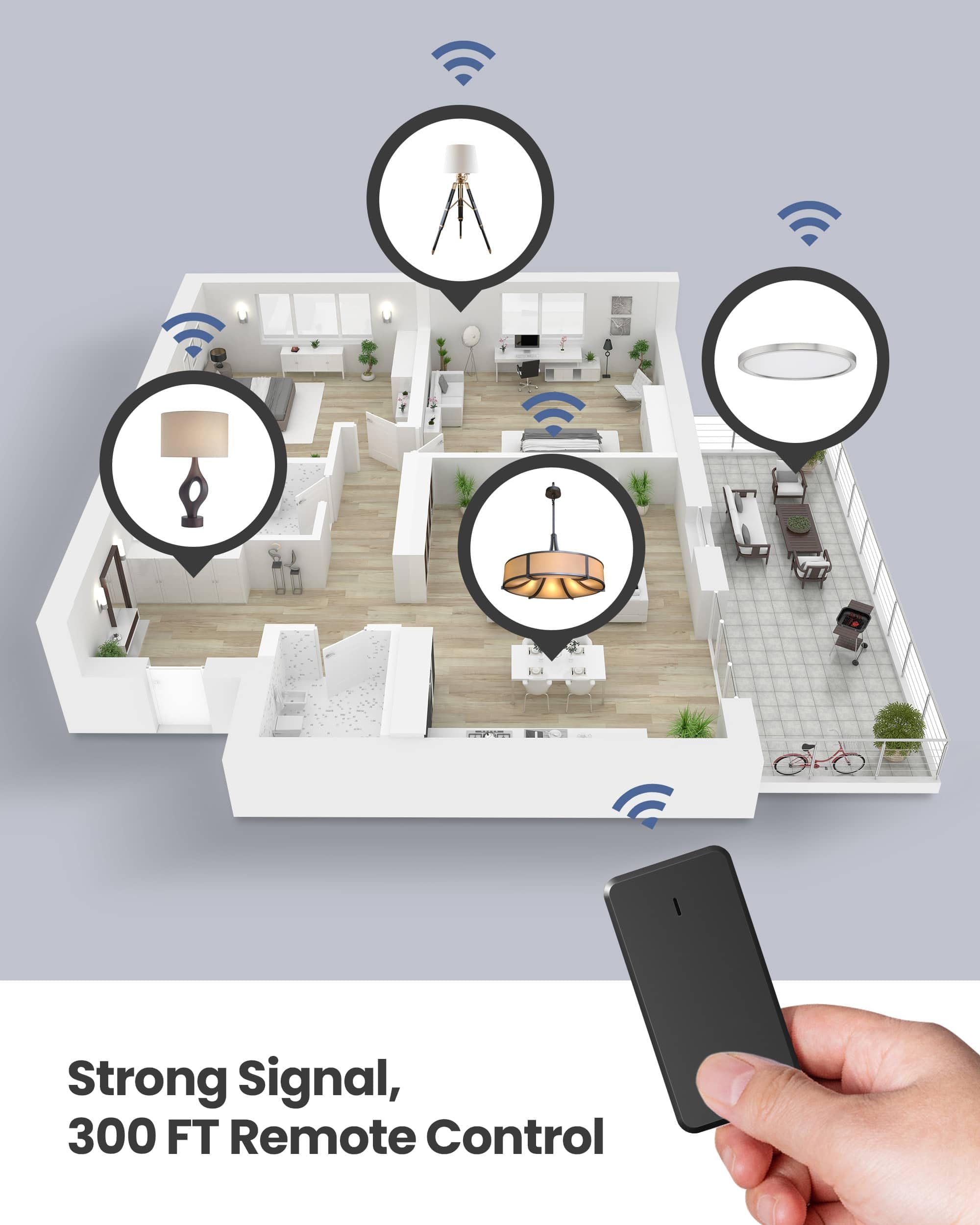 80-275V 15A wireless remote outlet for home appliances