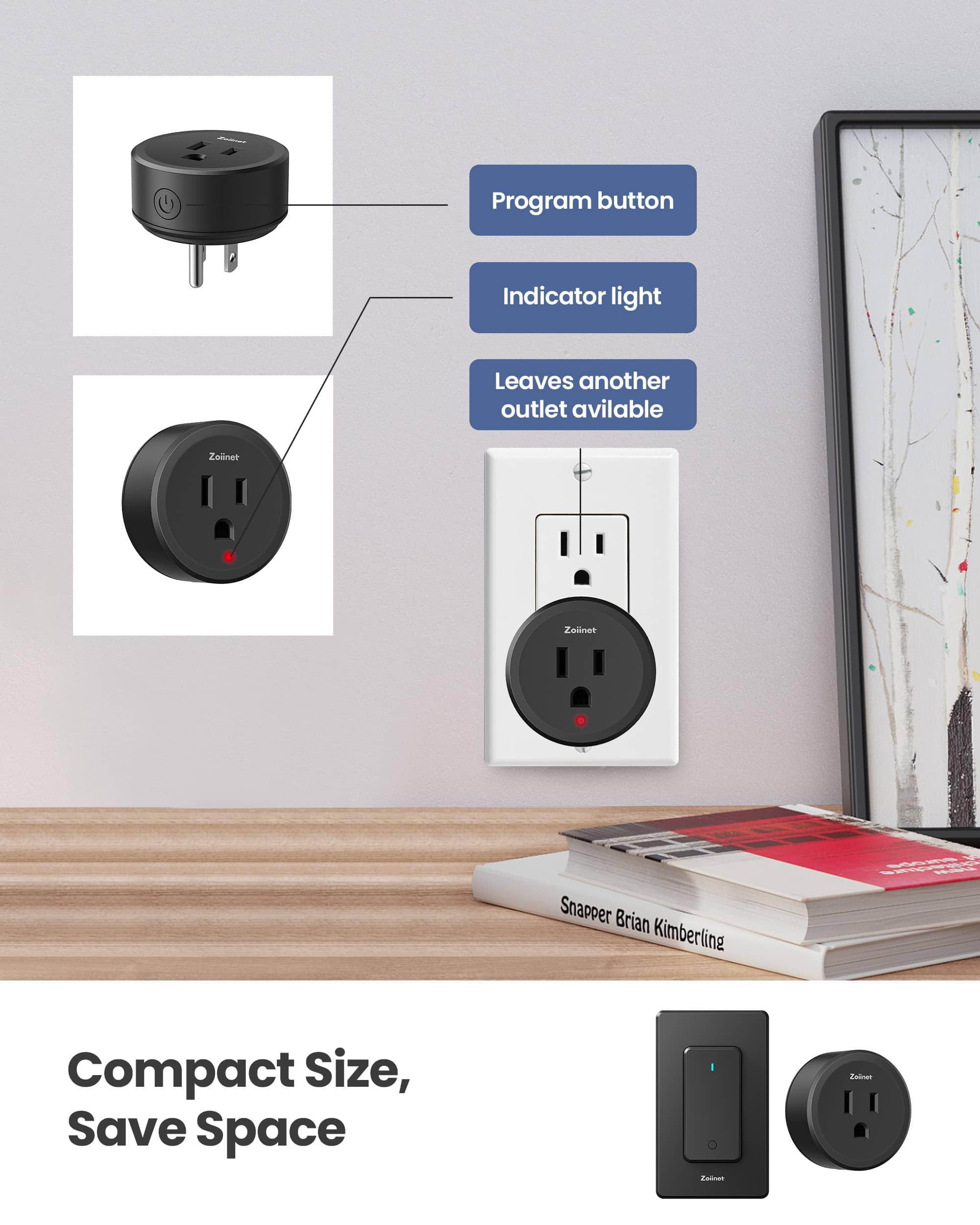 Zoiinet remote outlet compatible with receiver and light socket