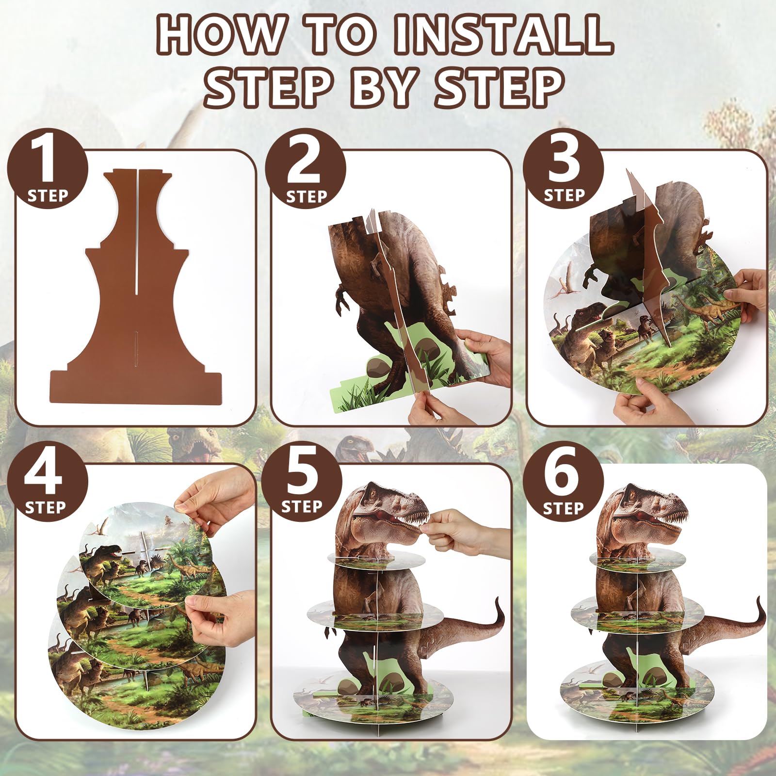 includes 24 dinosaur cupcake toppers