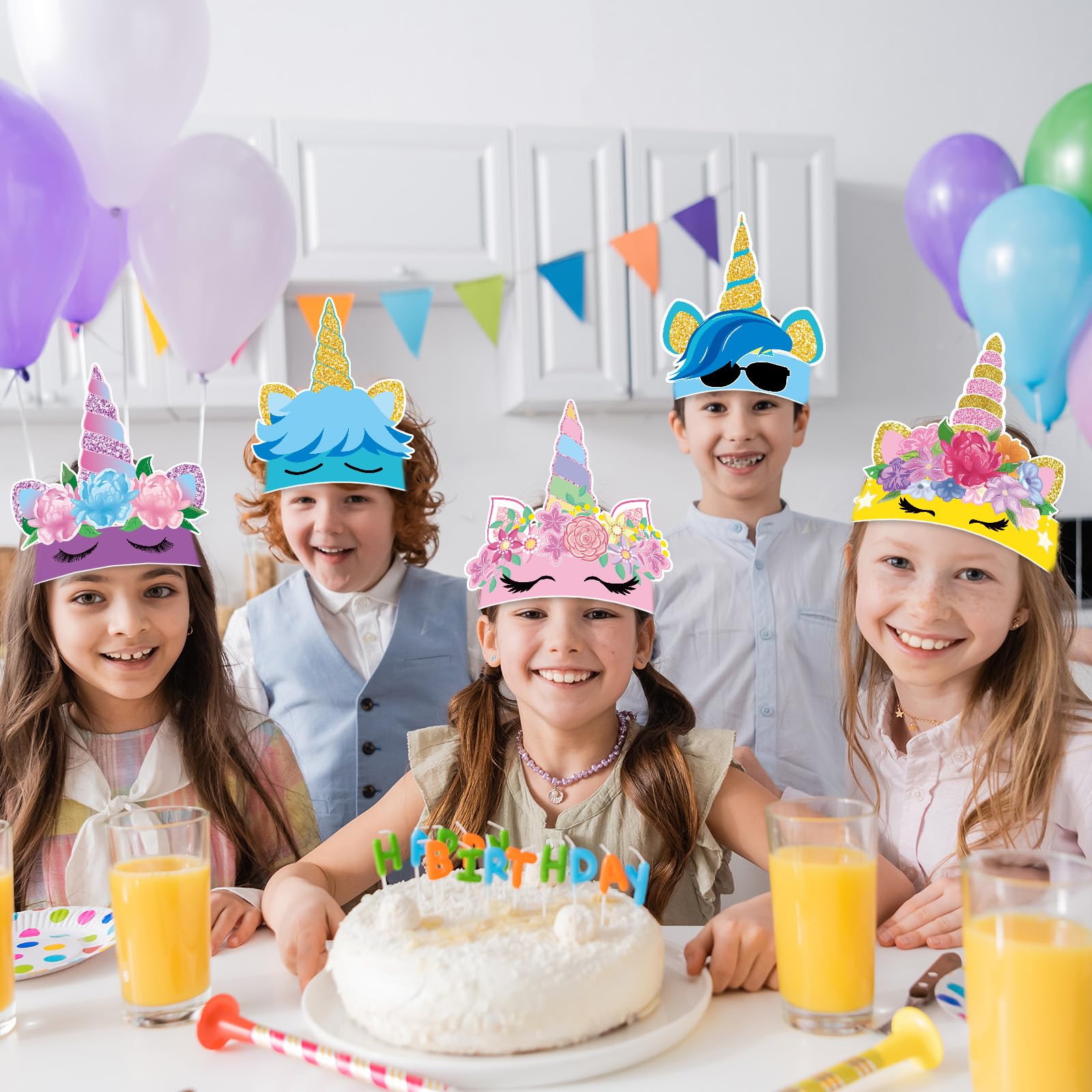 Unicorn party decorations and favors for birthdays and baby showers