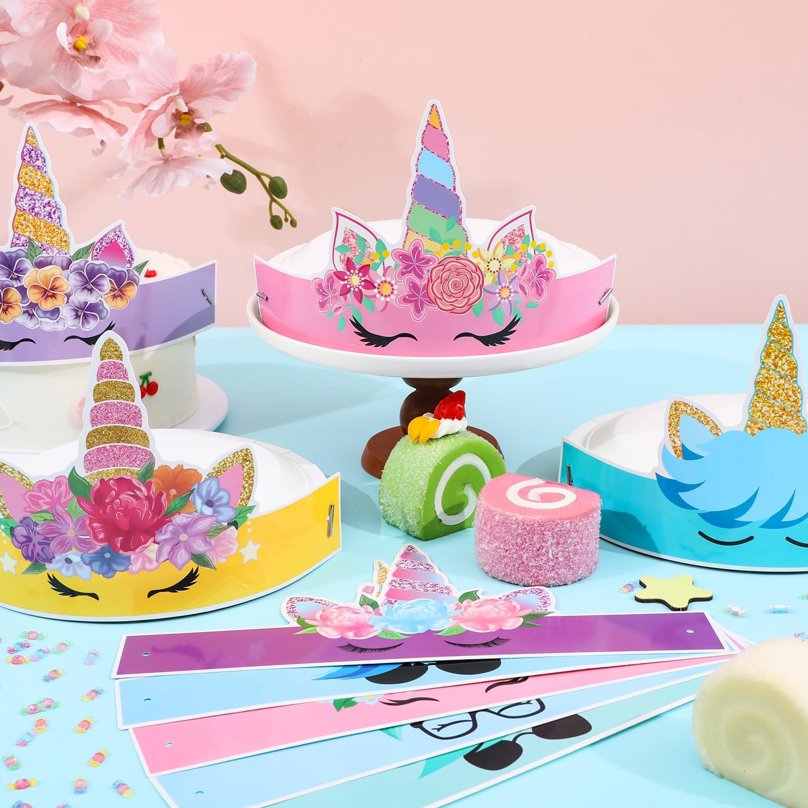 Premium card paper unicorn hats lightweight and comfortable