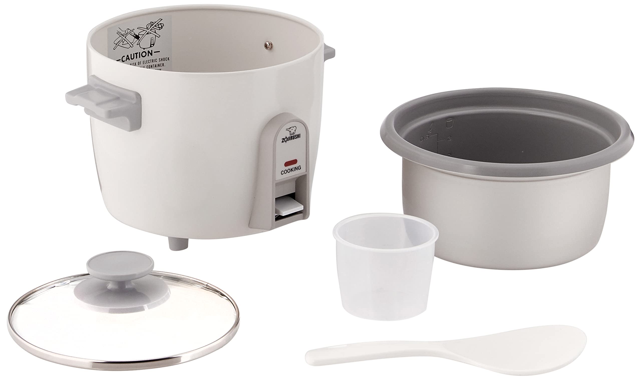 Rice cooker with see-through glass lid stay cool knob