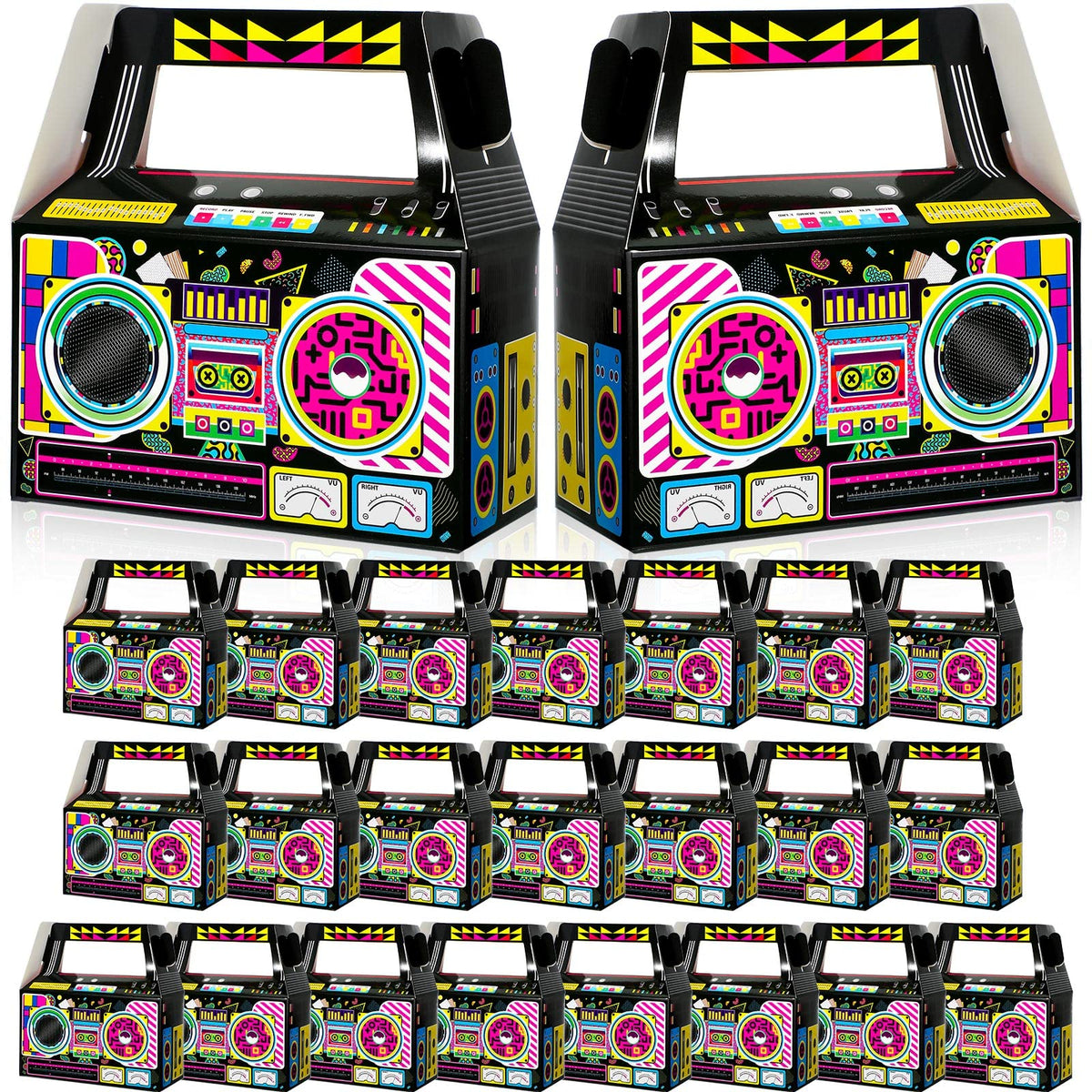 Zonon 24 Pcs 80s Party Favors Boxes set of 24 white cardboard gift boxes
