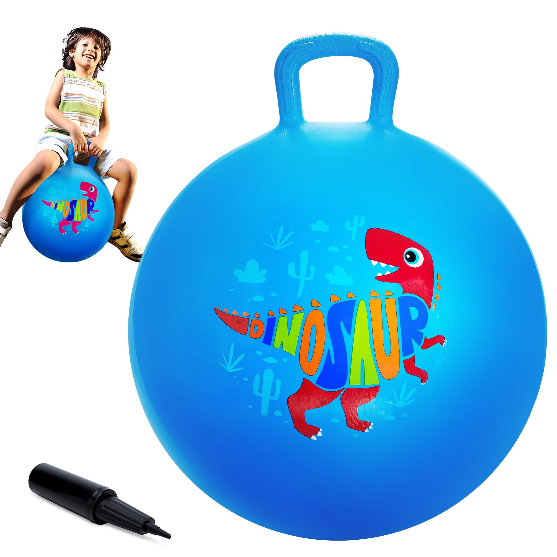 ZOOJOY hopper ball 18In blue dino with handle
