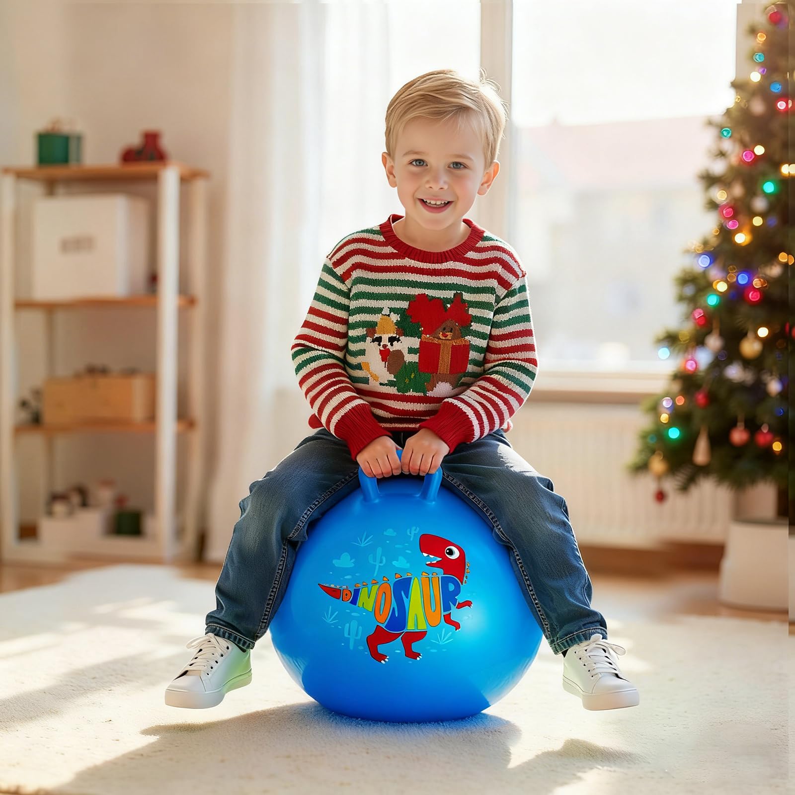 Includes pump for easy inflation of ZOOJOY hopper ball
