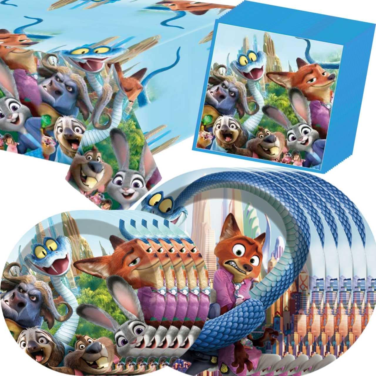 Disposable Zootopia2 party supplies kit for celebrations