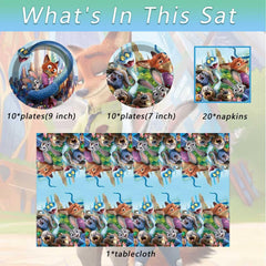 20 plates for Zootopia themed birthday party
