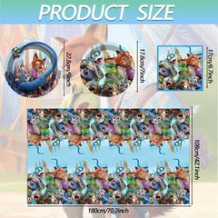 Zootopia tablecloth 70.2 by 42.1 inches for party setup