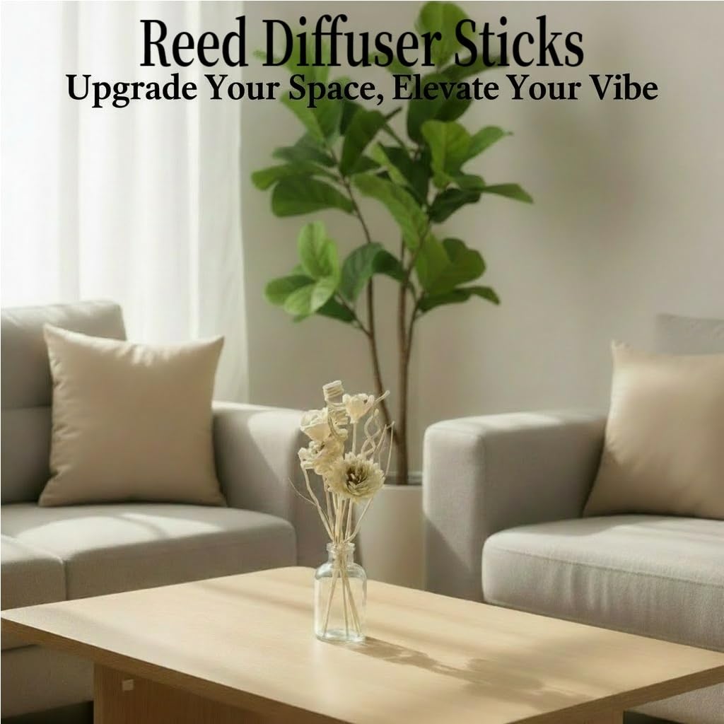 Flower diffuser sticks from Zorbdra in home decor display