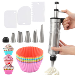 Zorivane dessert decorating syringe set with 6 piping tips