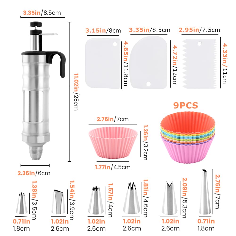 Frosting piping kit including 2 adapters for decorating
