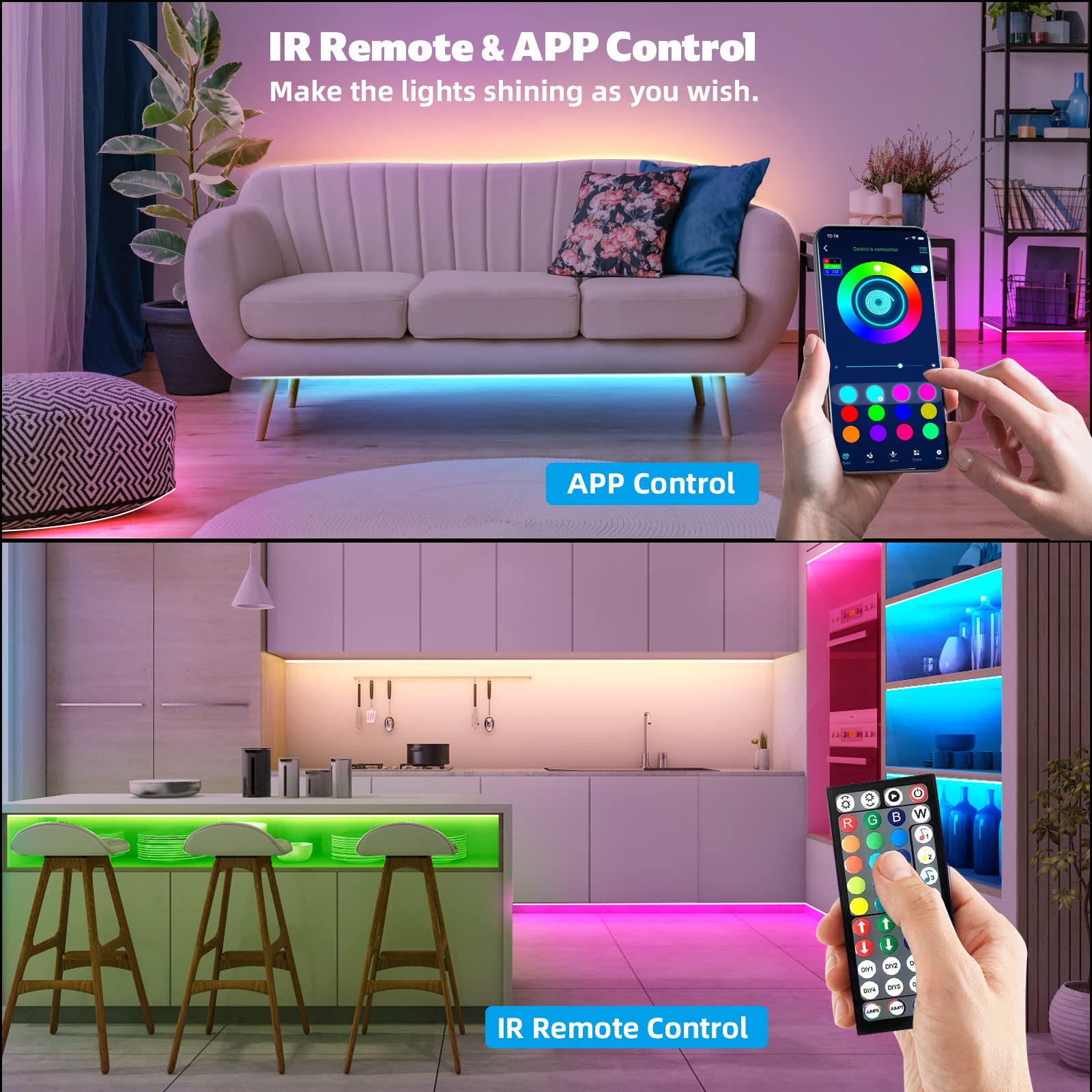 ZOZOO music sync RGB LED strip in party ambience