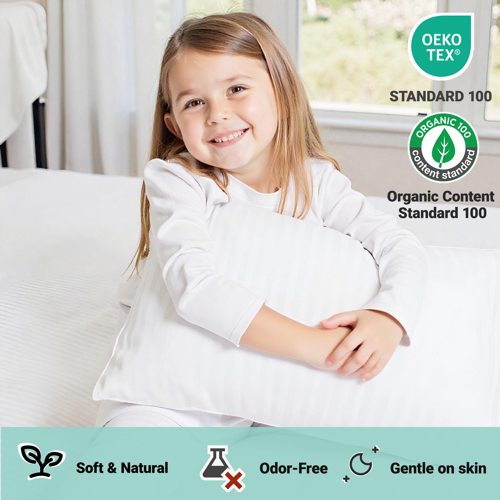 Hypoallergenic toddler pillow suitable for ages 2 and up