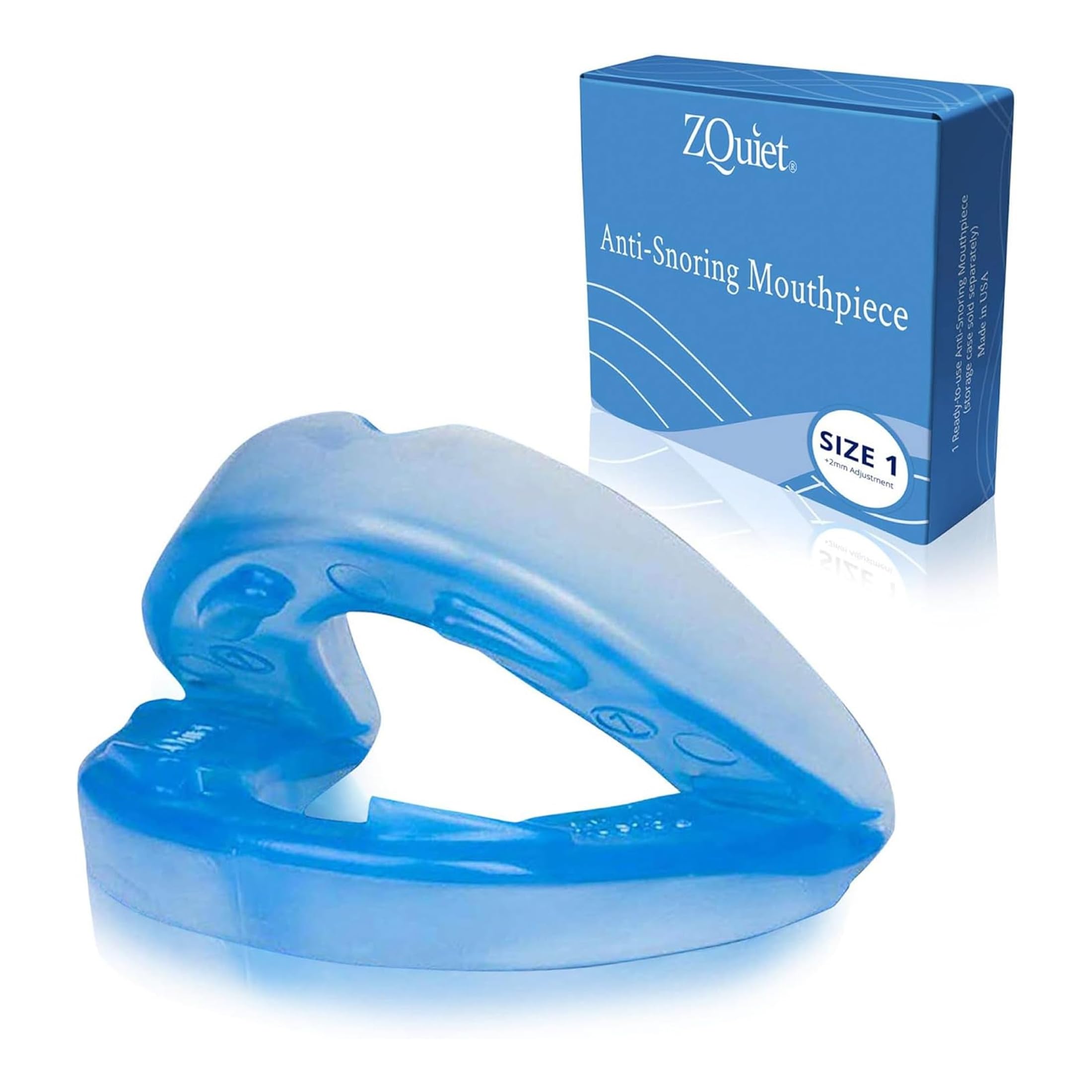 ZQuiet anti-snoring mouthpiece single pack blue size 1