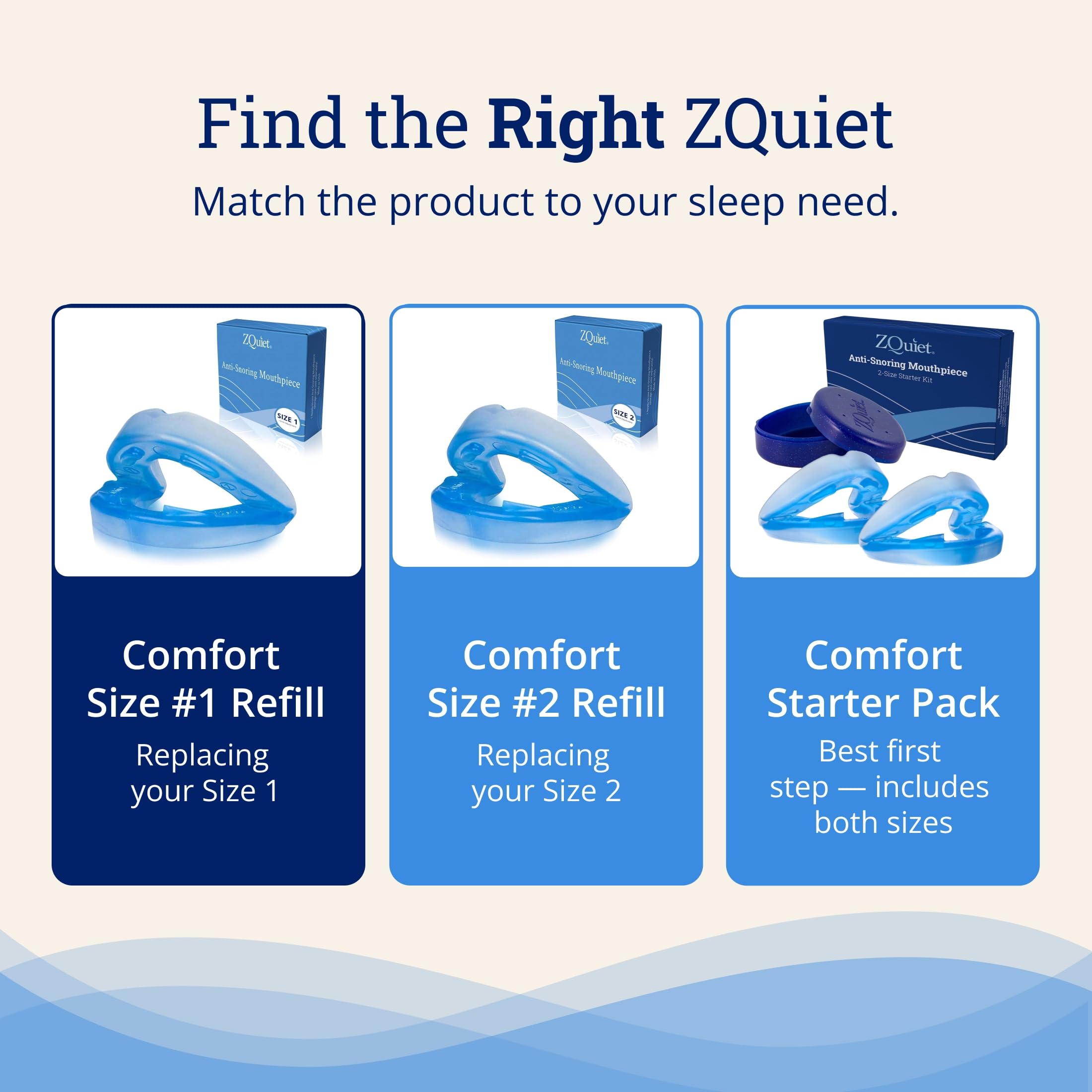 No boiling or molding required with ZQuiet mouthpiece