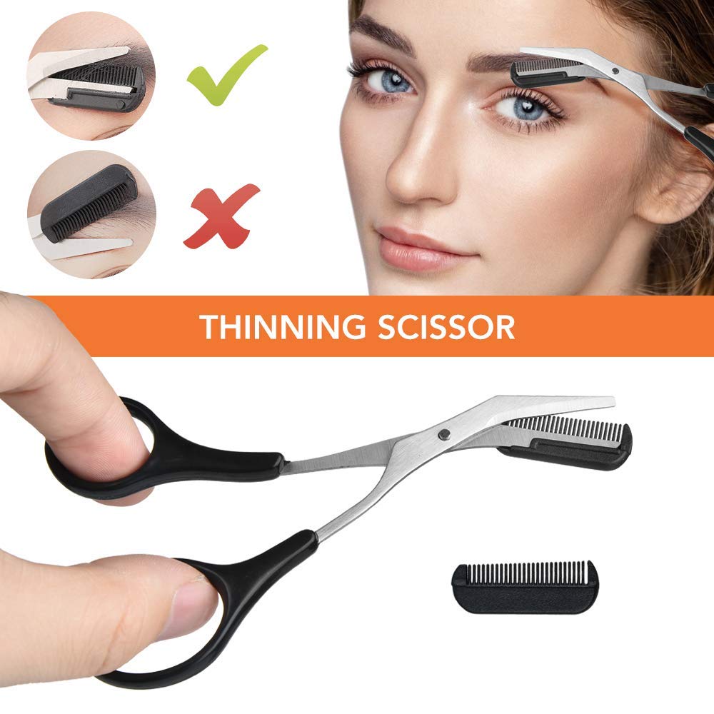Compact travel pouch with brow tools ZTRHYOO image