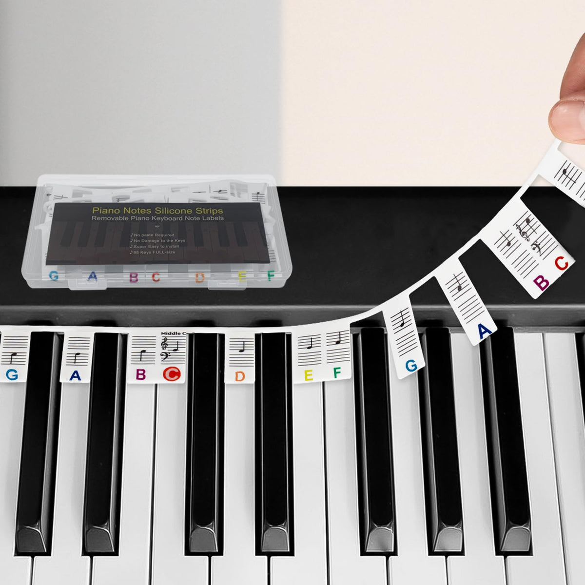 ZUFECY piano notes for beginner label set on keyboard