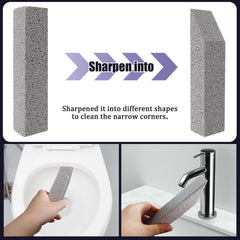 Pumice stone cleans lime scale and rust in bathroom
