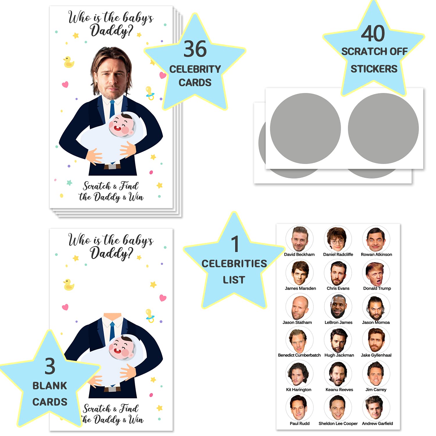 40 cards baby shower games set by Zuoziosx