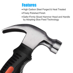 Ergonomic hammer handle with soft non-slip rubber and textured grip