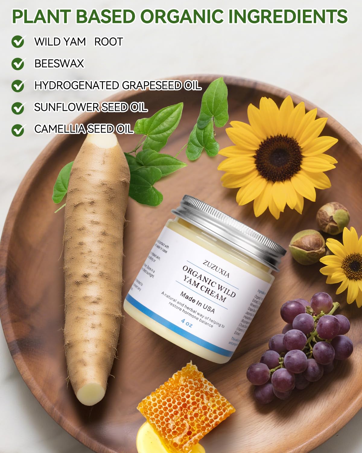 Organic Yam Root Extract ingredient panel | Zuzuxia