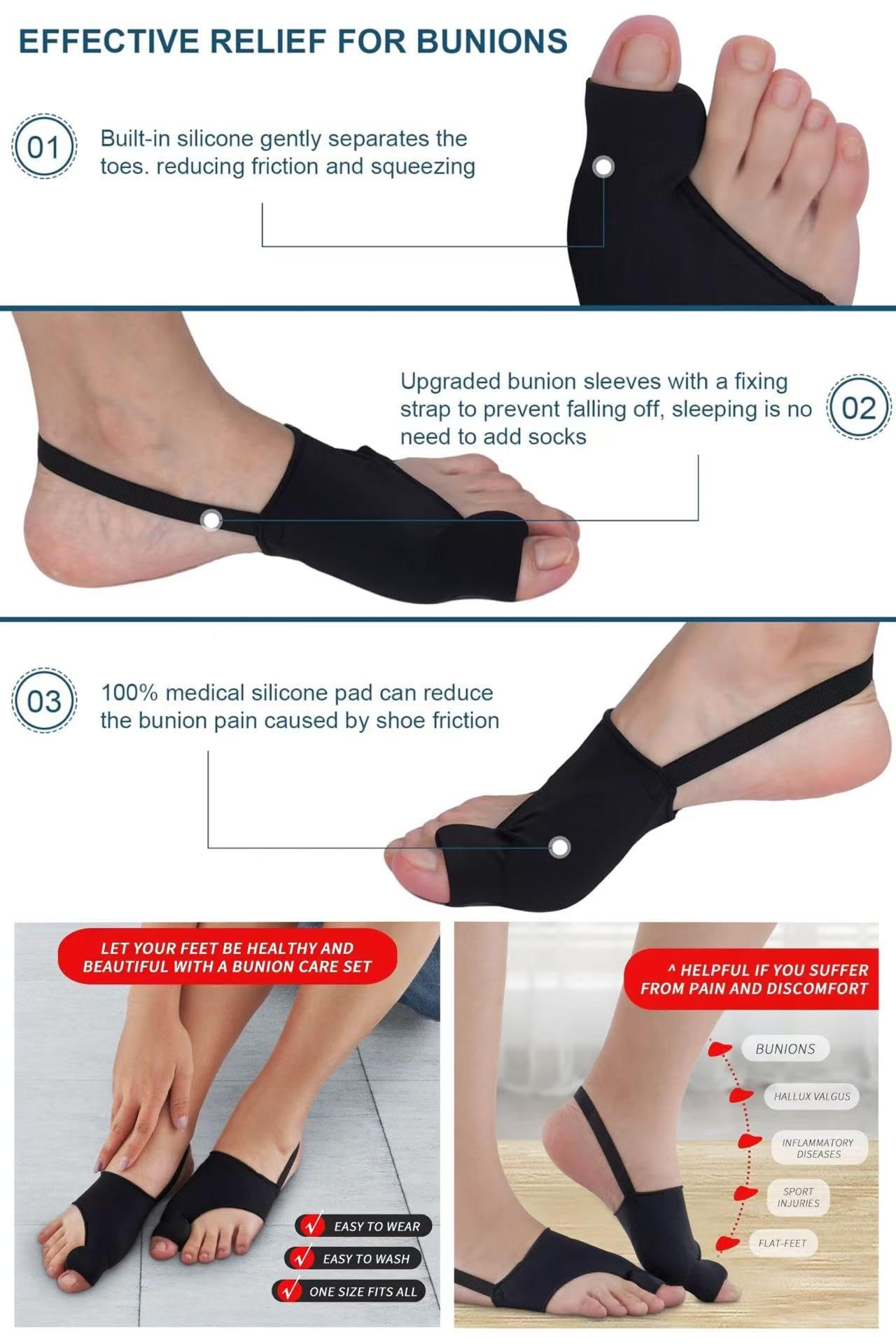 Bunion corrector worn for day and night use