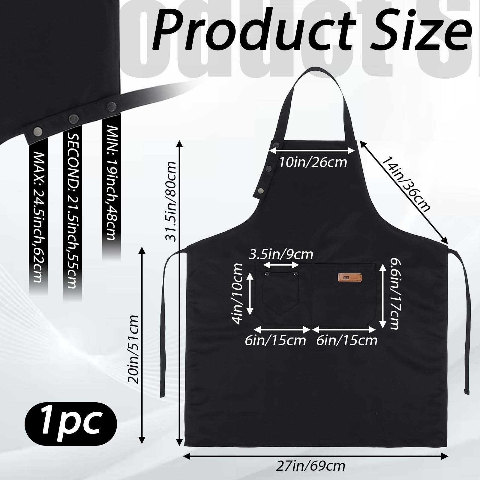 Waterproof Zyghjort apron with pockets close up