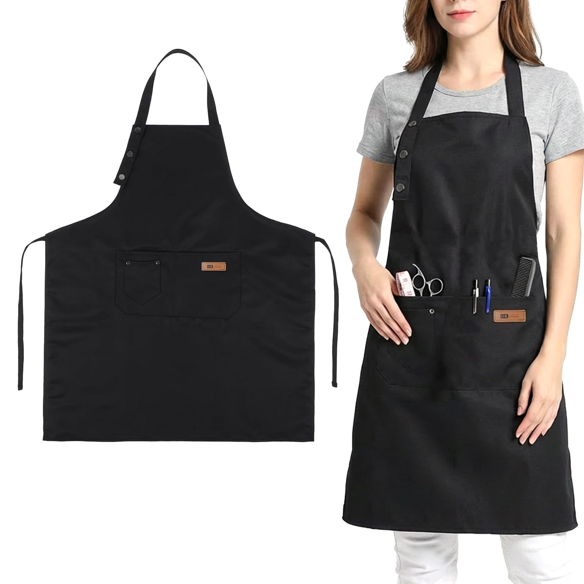 Zyghjort apron for women with pockets front view
