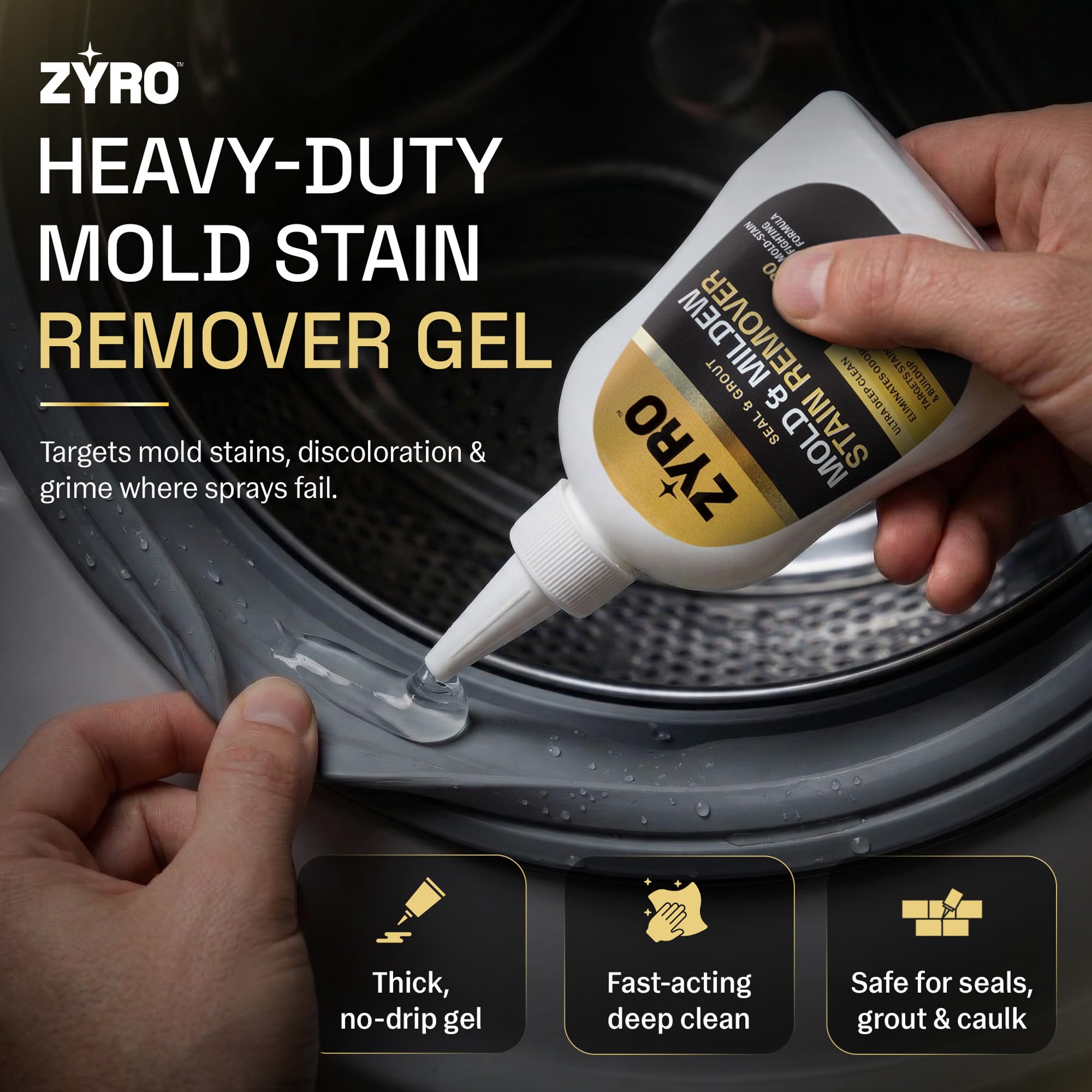 Zyro mold remover gel for shower grout