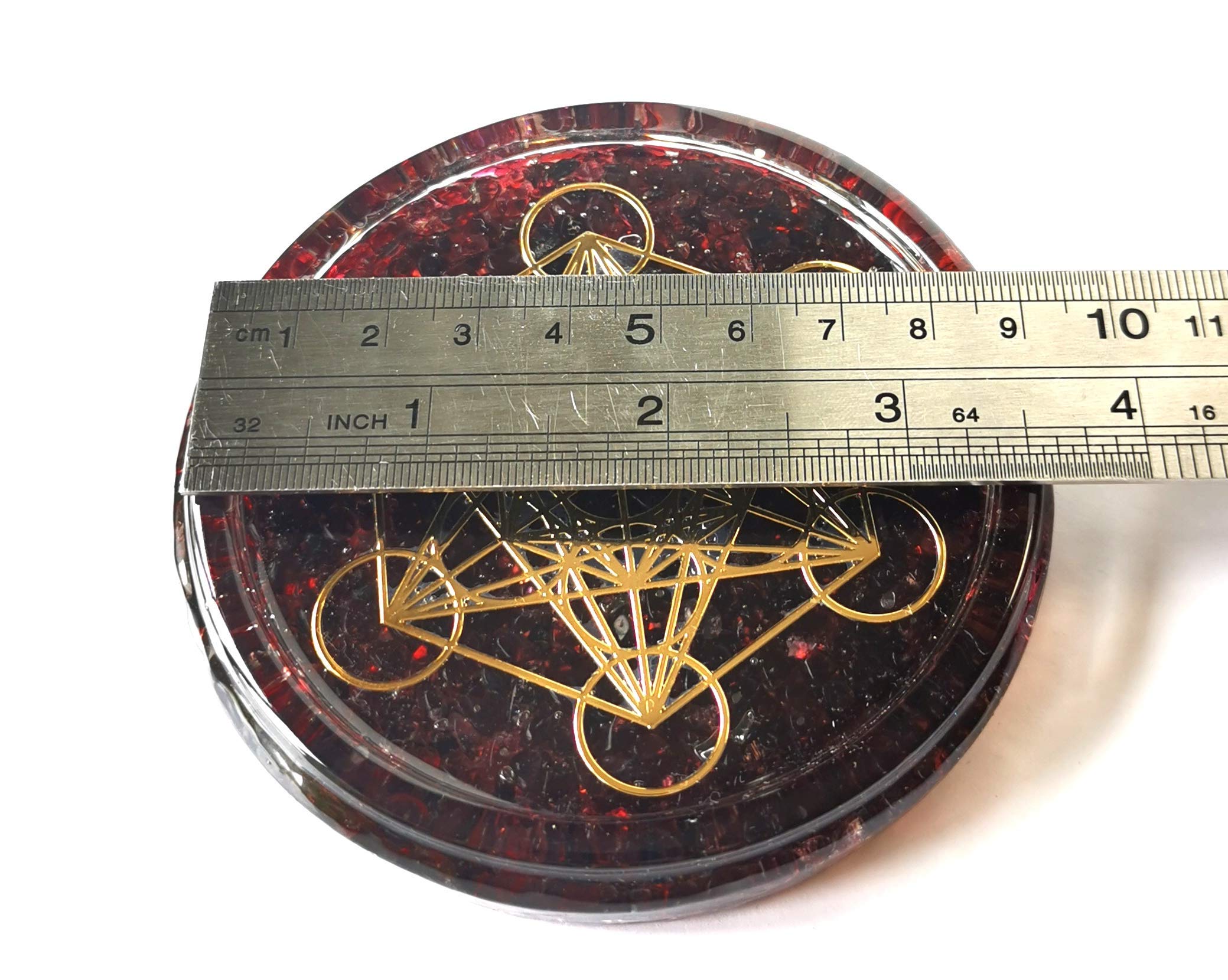 garnet chips copper resin coaster material detail