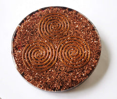 copper chips garnet resin material on coaster