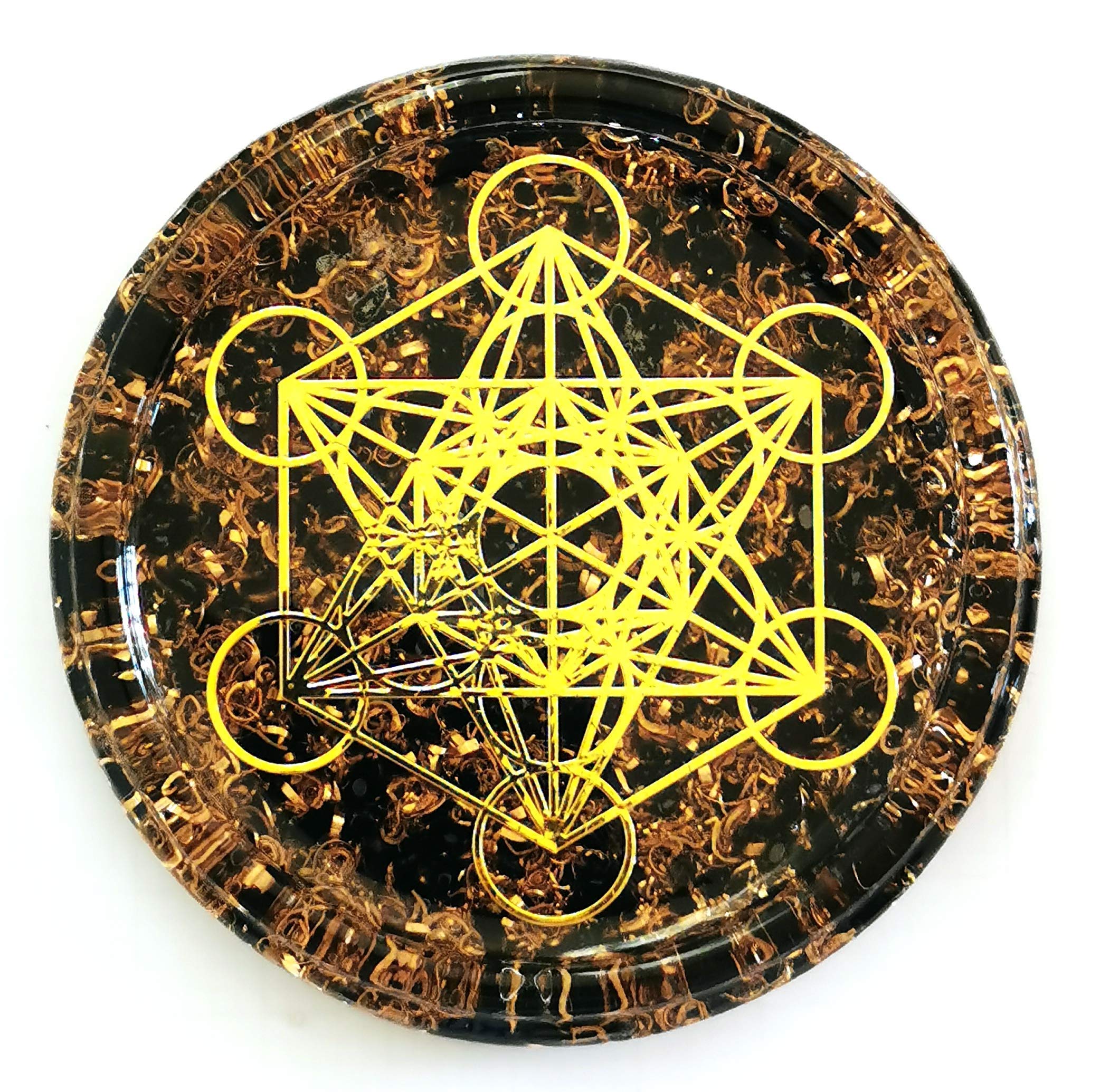 zzybia large 4 inch obsidian crystals coaster close up