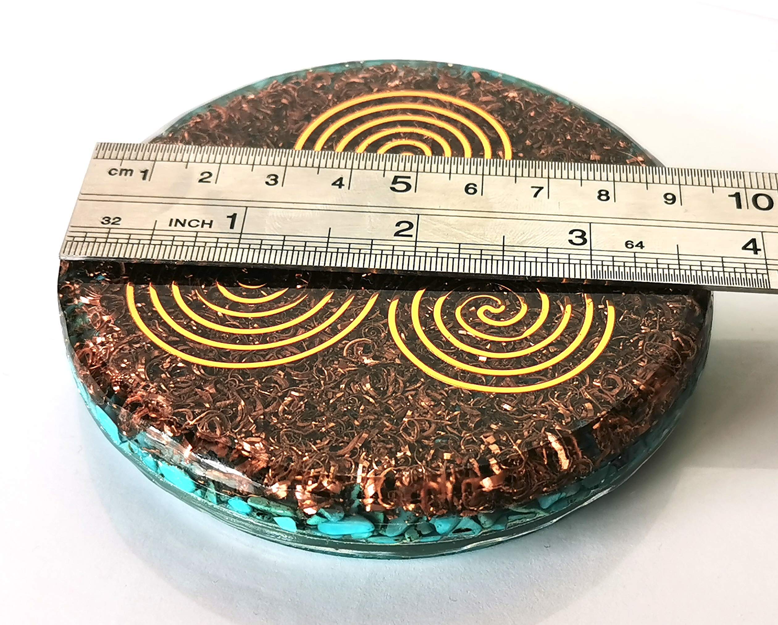 Triskelion symbol on turquoise coaster with resin finish